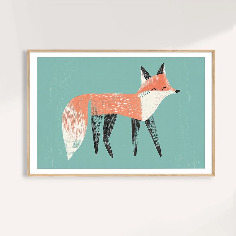 森林灵影的狐狸 Fox in the Pines / 童话系列 海报 挂画 - 海报/装饰画/版画 - 纸 