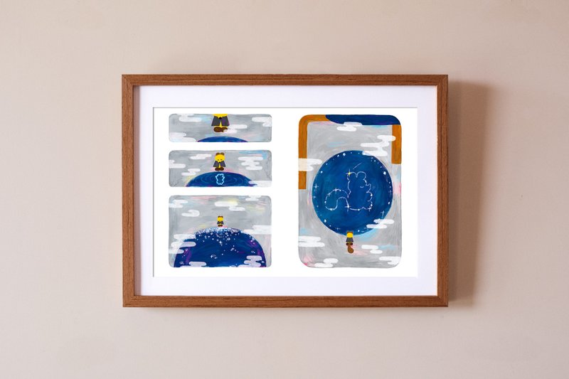 | 倒映 | 风来了复制画 ( 含框 ) - 海报/装饰画/版画 - 纸 蓝色