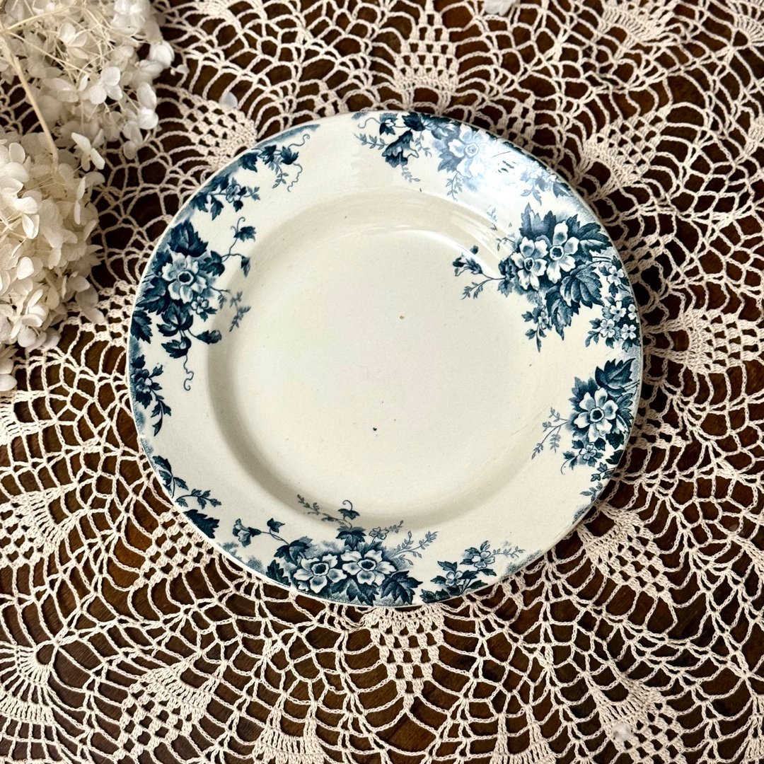 50363-美丽法国古董汤皿23cm St. Amand Hamage Marie Louise - 盘子/餐盘/盘架 - 瓷 