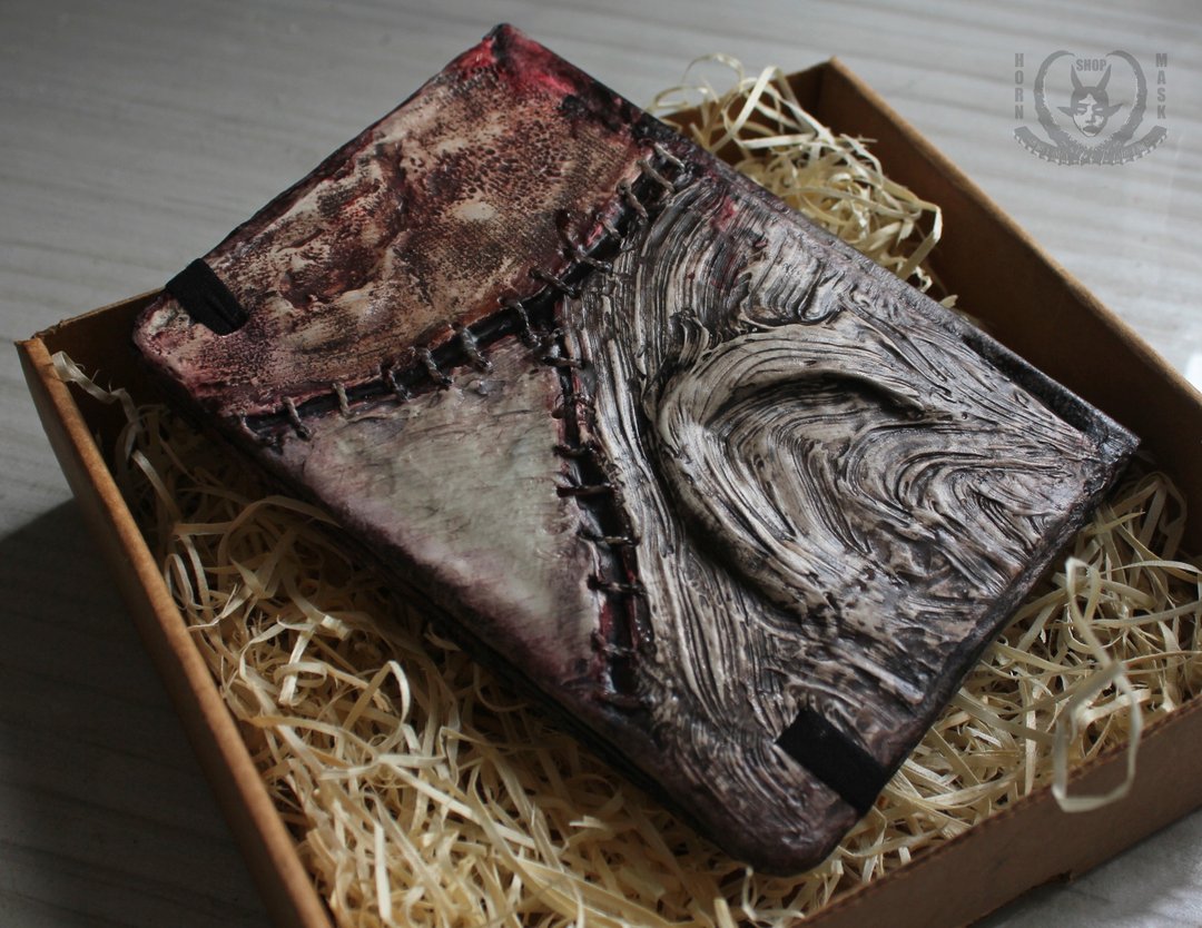 Creepy handmade sketchbook A6. - 便条纸/标签贴 - 纸 卡其色