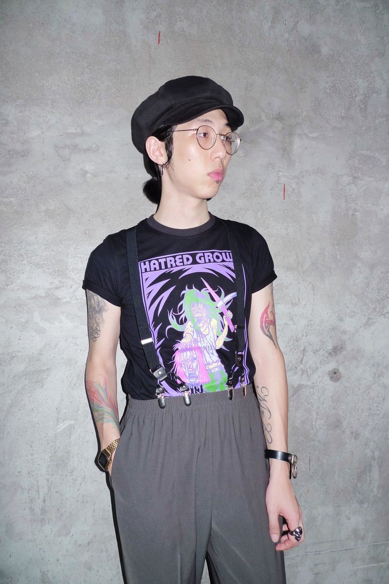 HATRED GROWS FROM LOVE TEE 由爱生恨僵尸镰刀头颅 T恤 (黑) - 男装上衣/T 恤 - 棉．麻 黑色