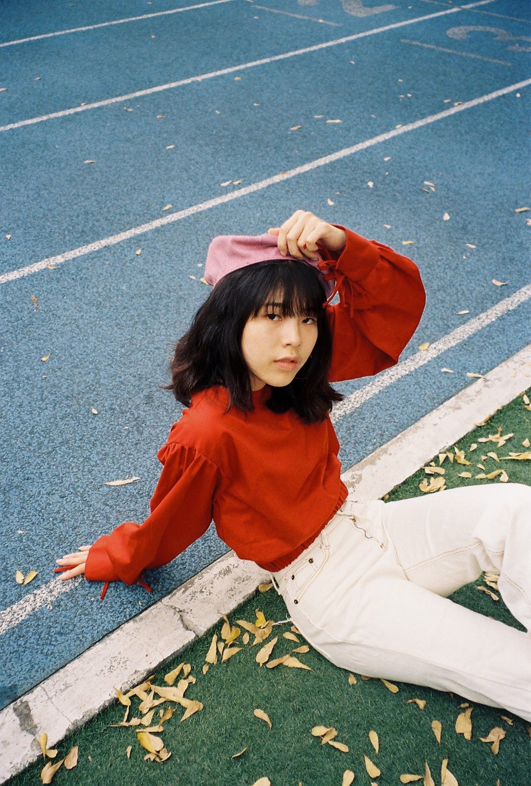 Puffy Sleeves Top (Red) - 女装上衣 - 棉 红色