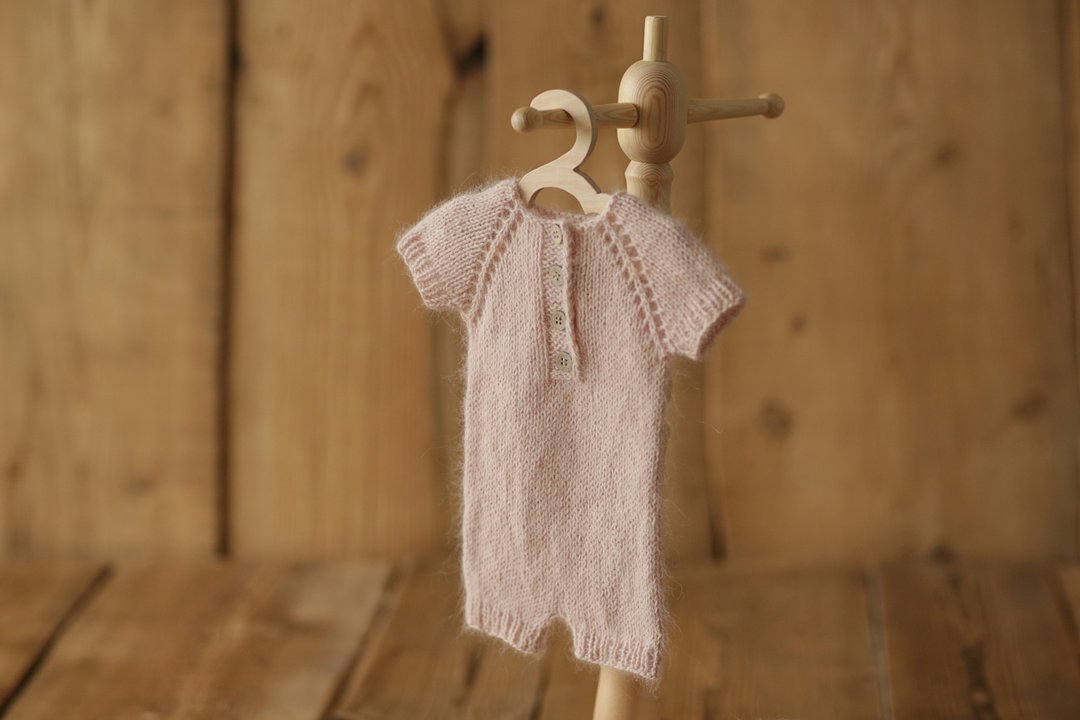 Newborn angora  romper, baby onesie, newborn photo props, - 婴儿饰品 - 羊毛 粉红色