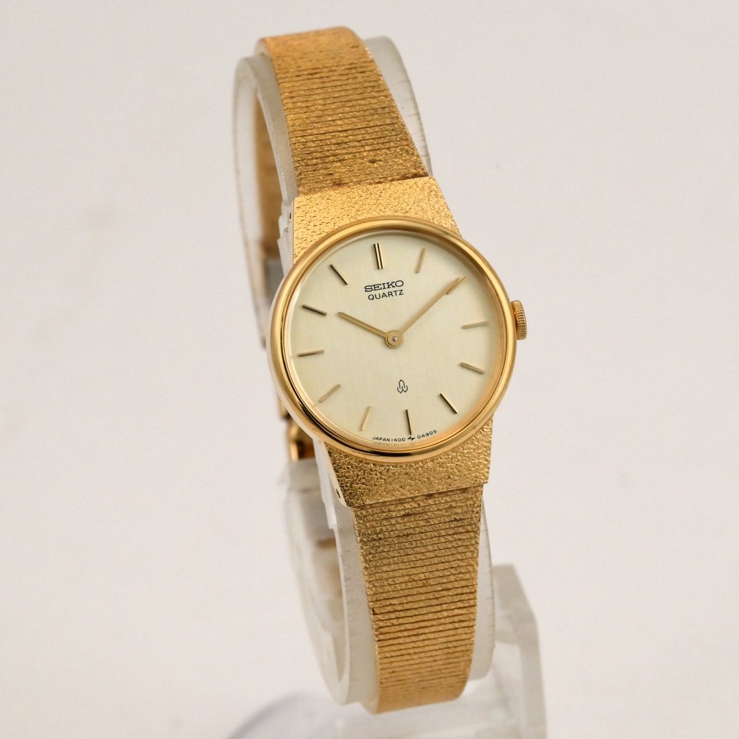 包邮 Vintage SEIKO Ref.1400-0120 女性用 石英腕表 金色 手表 古董表 复古表 日本直送 - 女表 - 不锈钢 金色