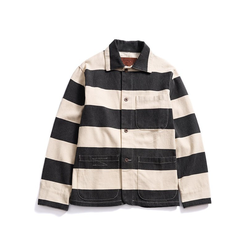 Prisoner Jacket - 黑白条纹 Stripe - 男装外套 - 棉．麻 
