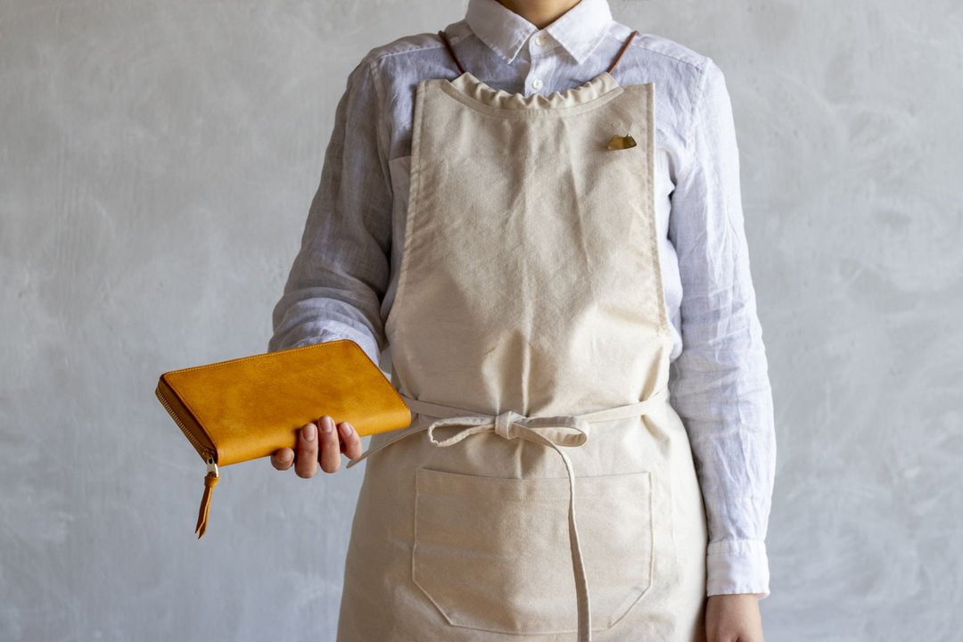 Adult Wallet Exterior ・Round Zip Pueblo Leather Yellow - 皮夹/钱包 - 真皮 黄色
