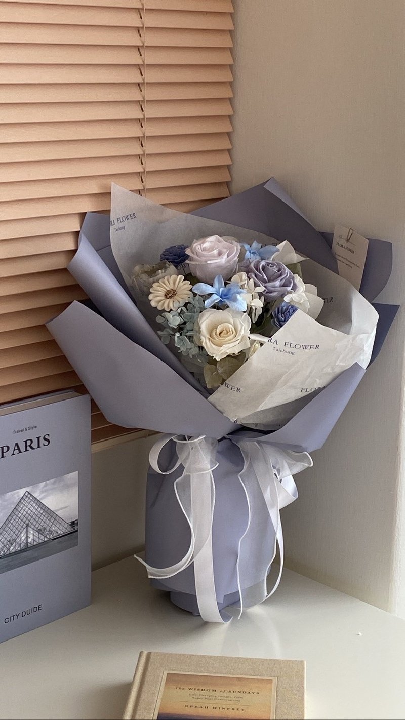 Flora Flower 干燥永生花束-来自海风的温柔 - 干燥花/捧花 - 植物．花 蓝色