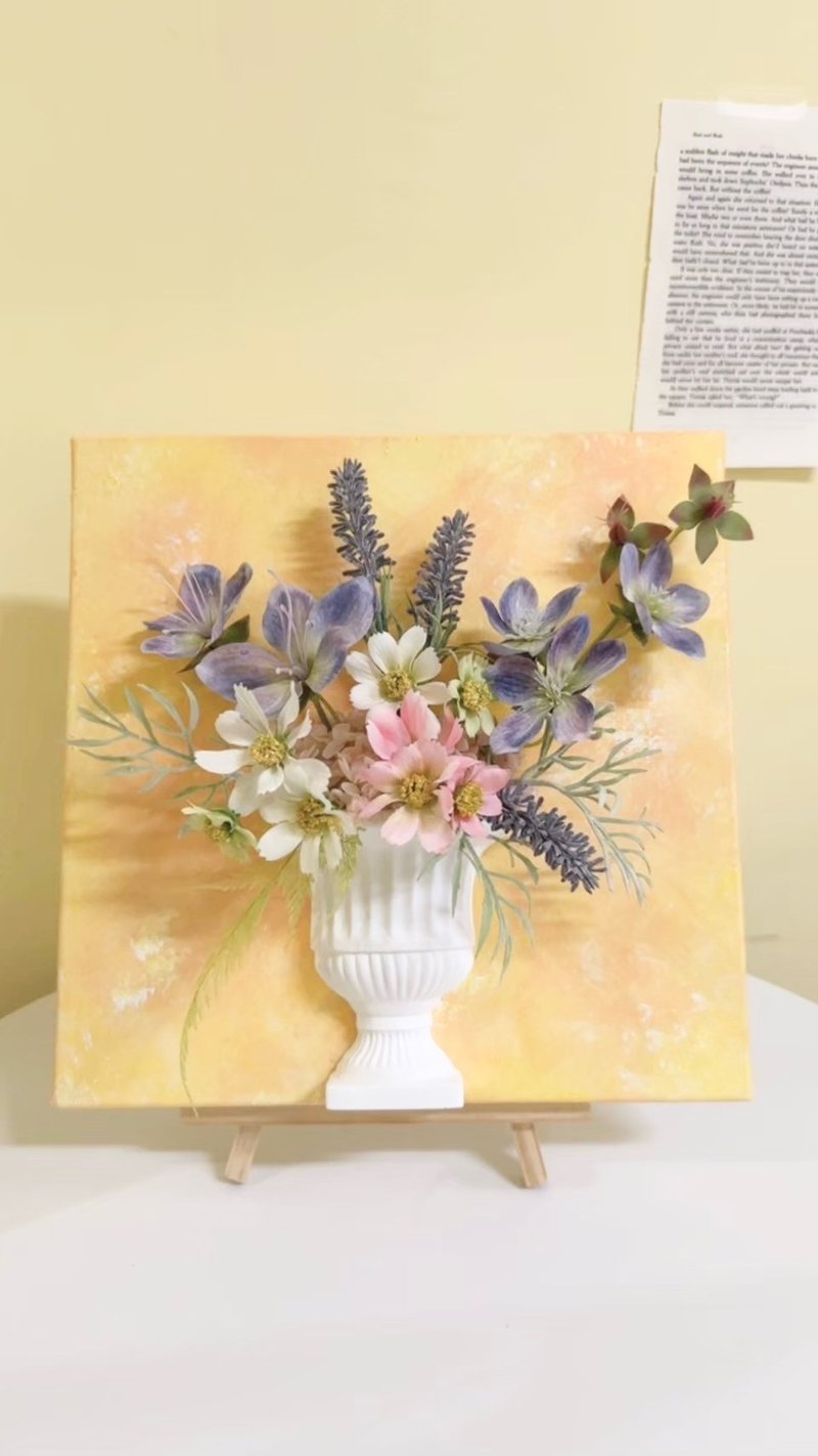 【新品】立体画布花 立体盆花 桌花 开幕入厝 新居落成 生日礼物 - 摆饰 - 其他材质 