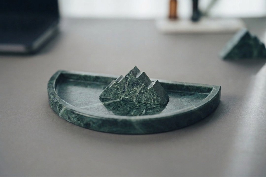 简约香氛组 Serpentine Diffuser Set 大理石 台湾蛇纹石 - 香薰/精油/线香 - 石头 绿色
