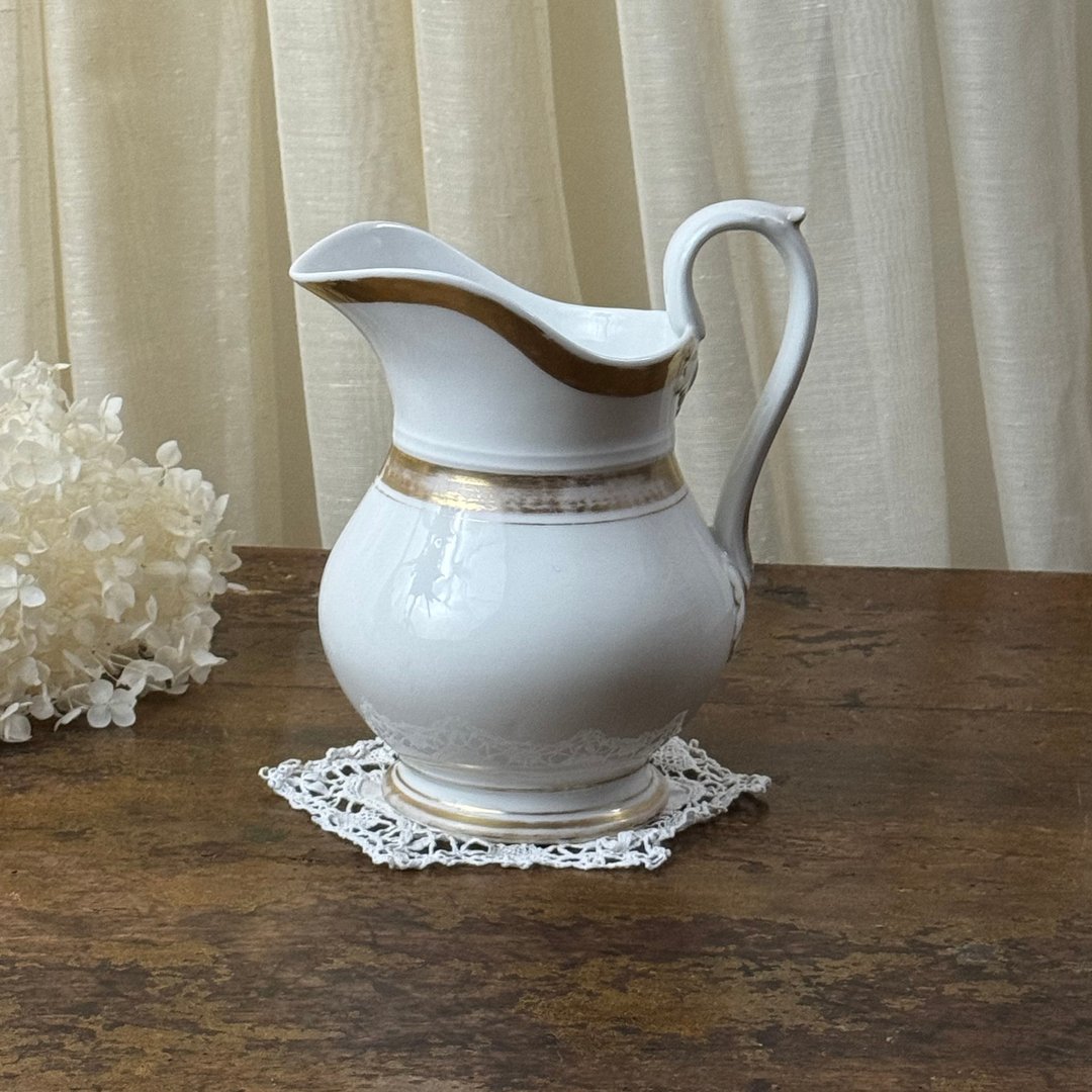 50611-绝美法国19世纪老巴黎瓷壶 - 茶具/茶杯 - 瓷 银色