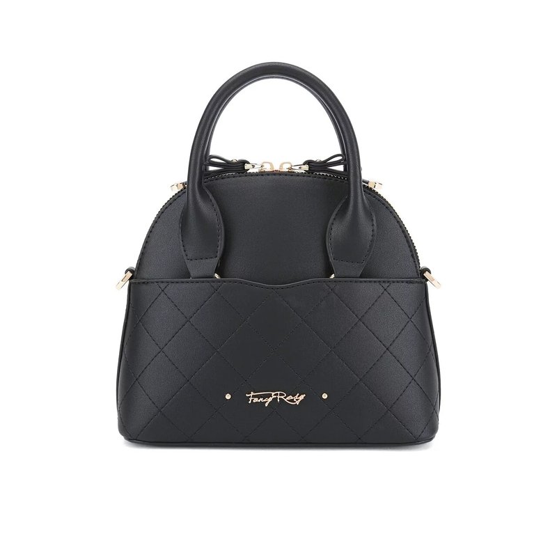 菱格车线蝴蝶结手挽侧背袋 - 侧背包/斜挎包 - 人造皮革 黑色