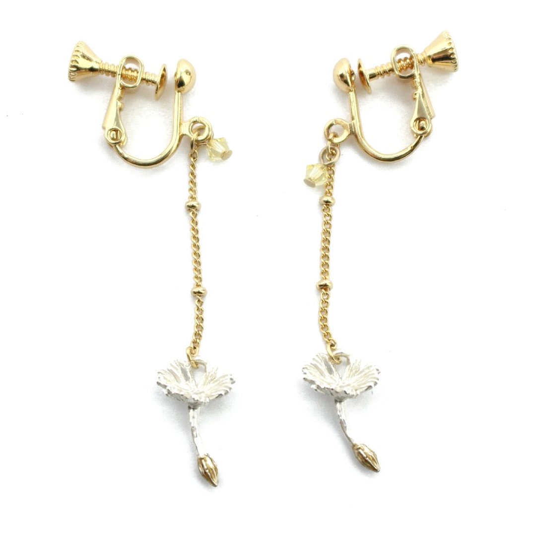 Dandelions seed Earring dandelion earring EA076 - 耳环/耳夹 - 其他金属 白色