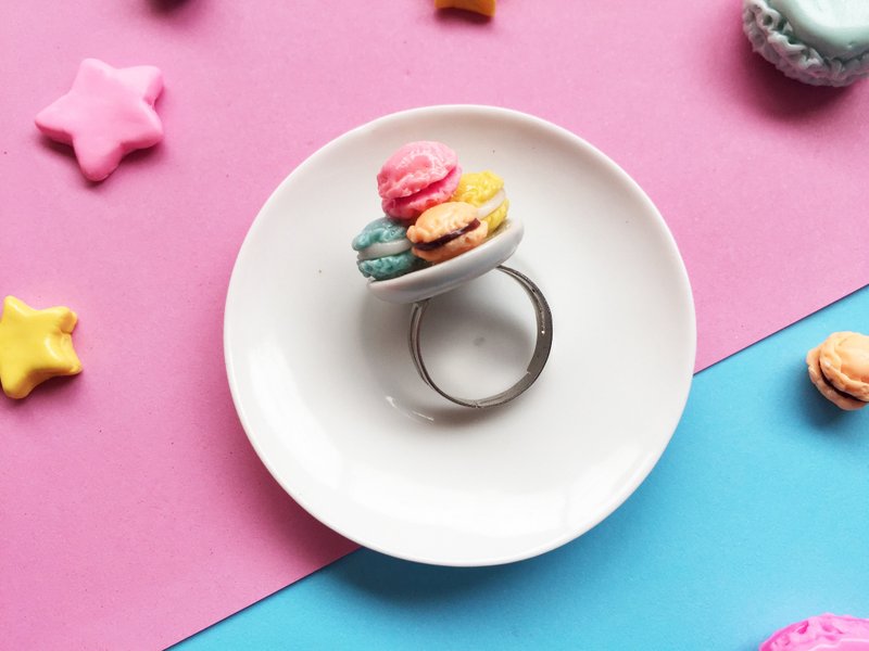 Combined macaron ring - 戒指 - 粘土 多色