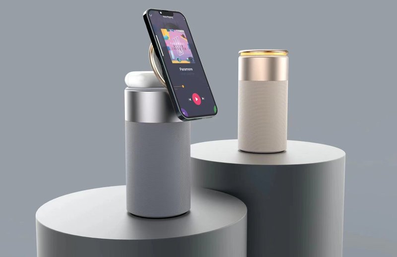 無線快速充電器 磁吸充電器 多功能臺燈 藍牙音箱 手機支架 - 手机充电及周边 - 其他金属 银色