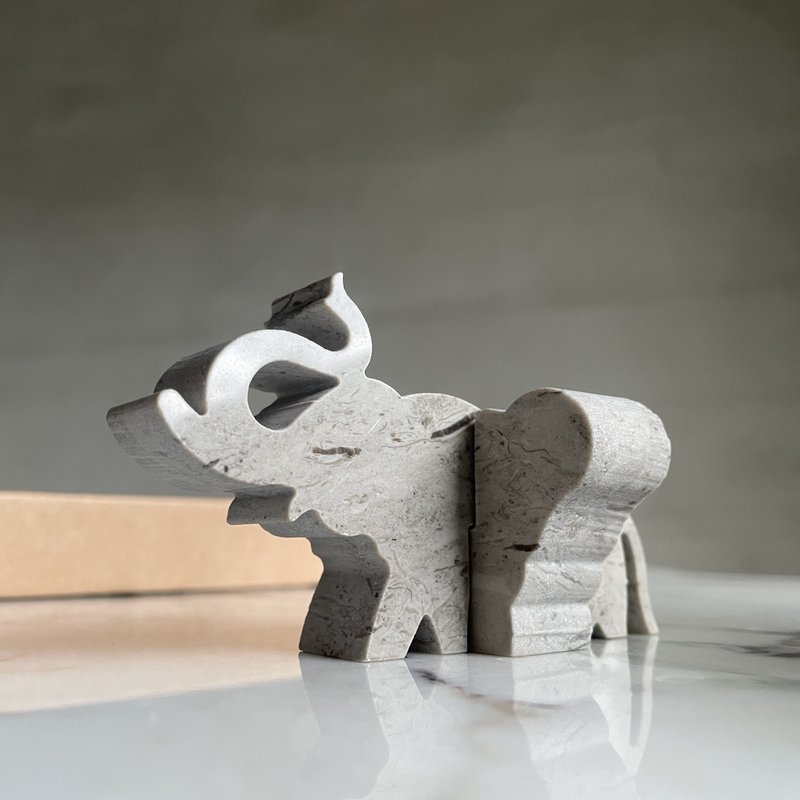 天然大理石小象摆饰│忠石石材 - 摆饰 - 石头 灰色