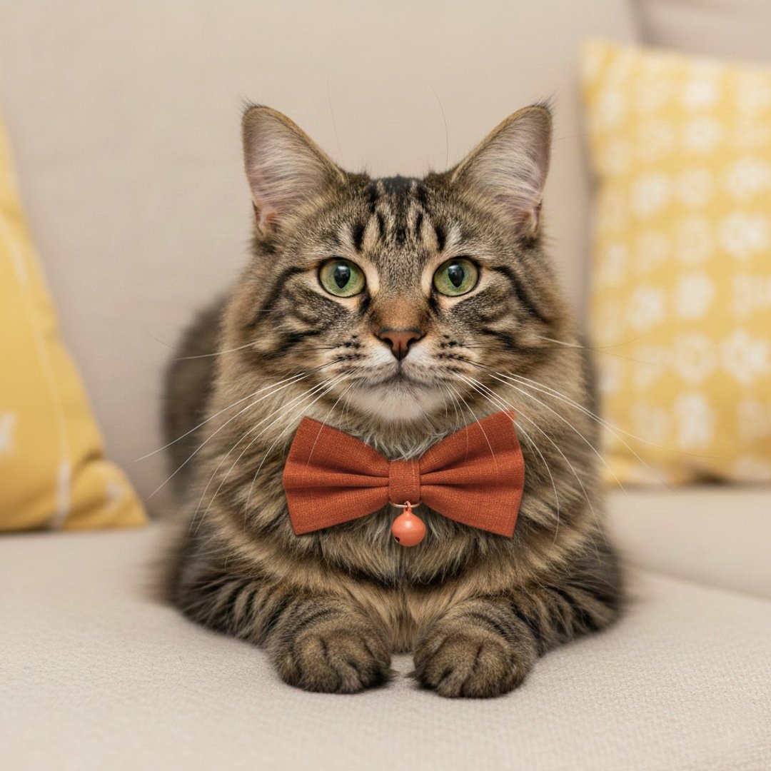 橘色 蝴蝶结宠物装饰项圈 猫咪 小型犬 迷你犬 - 项圈/牵绳 - 棉 橘色