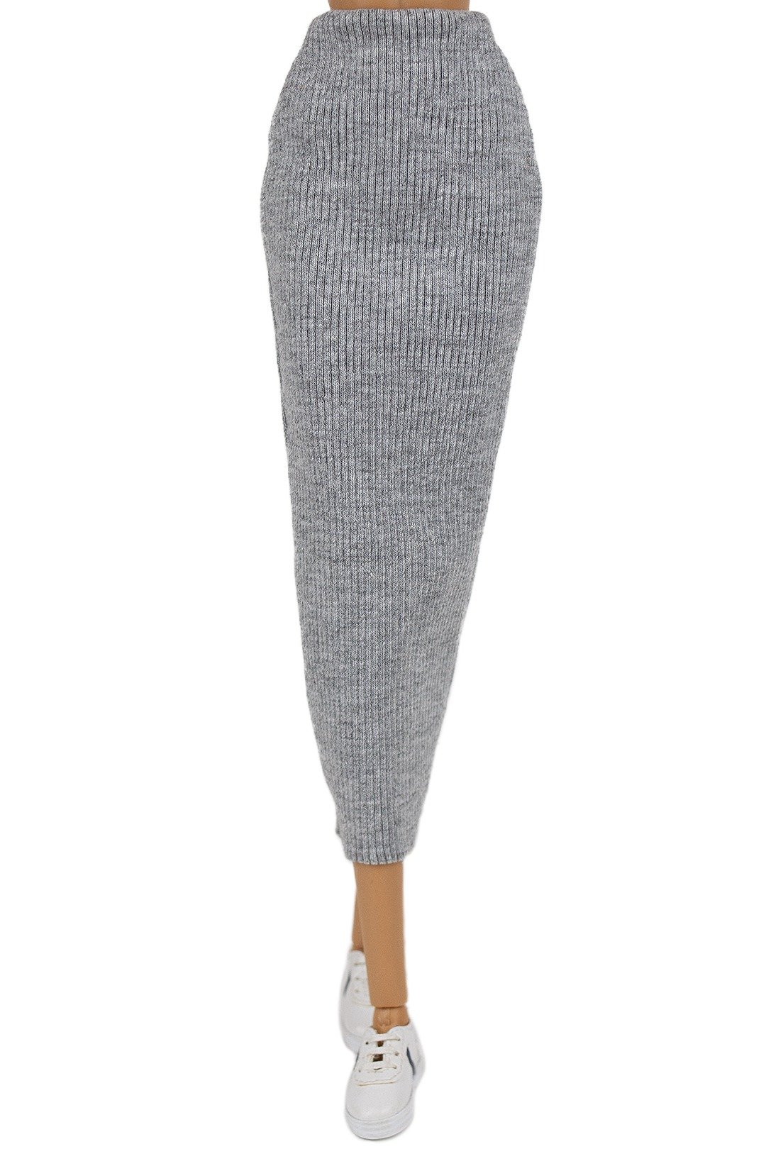 Gray jersey midi skirt for Fashion Royalty FR:16 and similar size 16'' dolls - 玩具/玩偶 - 聚酯纤维 灰色