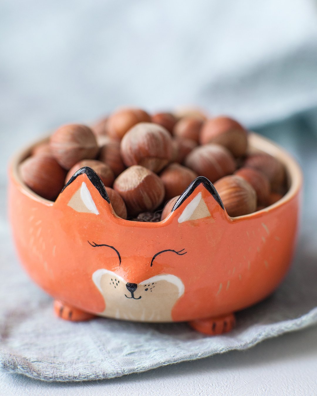 Ceramic fox Ice cream bowl - 碗 - 陶 橘色