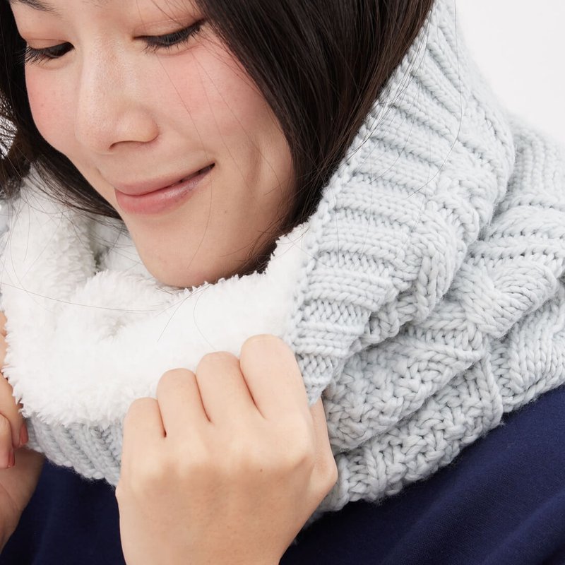 Lulu麻花抓毛絨保暖脖圍 - 围巾/披肩 - 其他人造纤维 红色