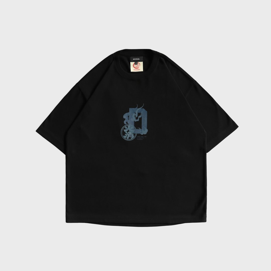 DYCTEAM x HiKESHi - 五分袖短TEE(重磅) (black) - 男装上衣/T 恤 - 棉．麻 黑色
