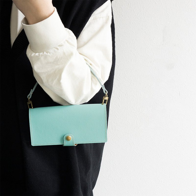 Strap Loop 30 [Shrink Leather] Genuine Leather Handbag Beige Handbag Mother's Day FS08K - 手机配件 - 真皮 蓝色