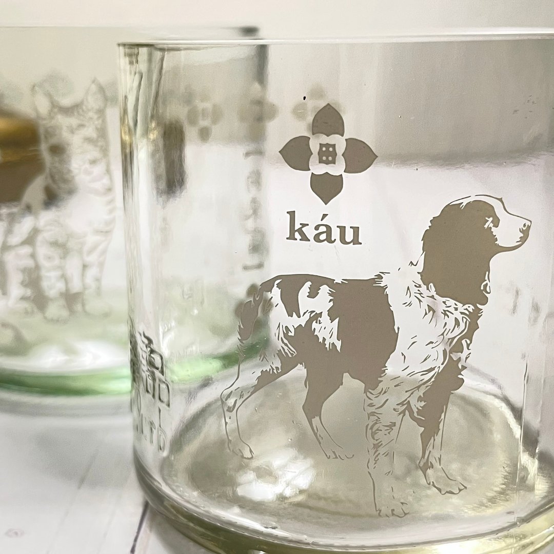 高粱酒瓶花砖玻璃杯 狗来富 kau - 玻璃杯 - 玻璃 白色