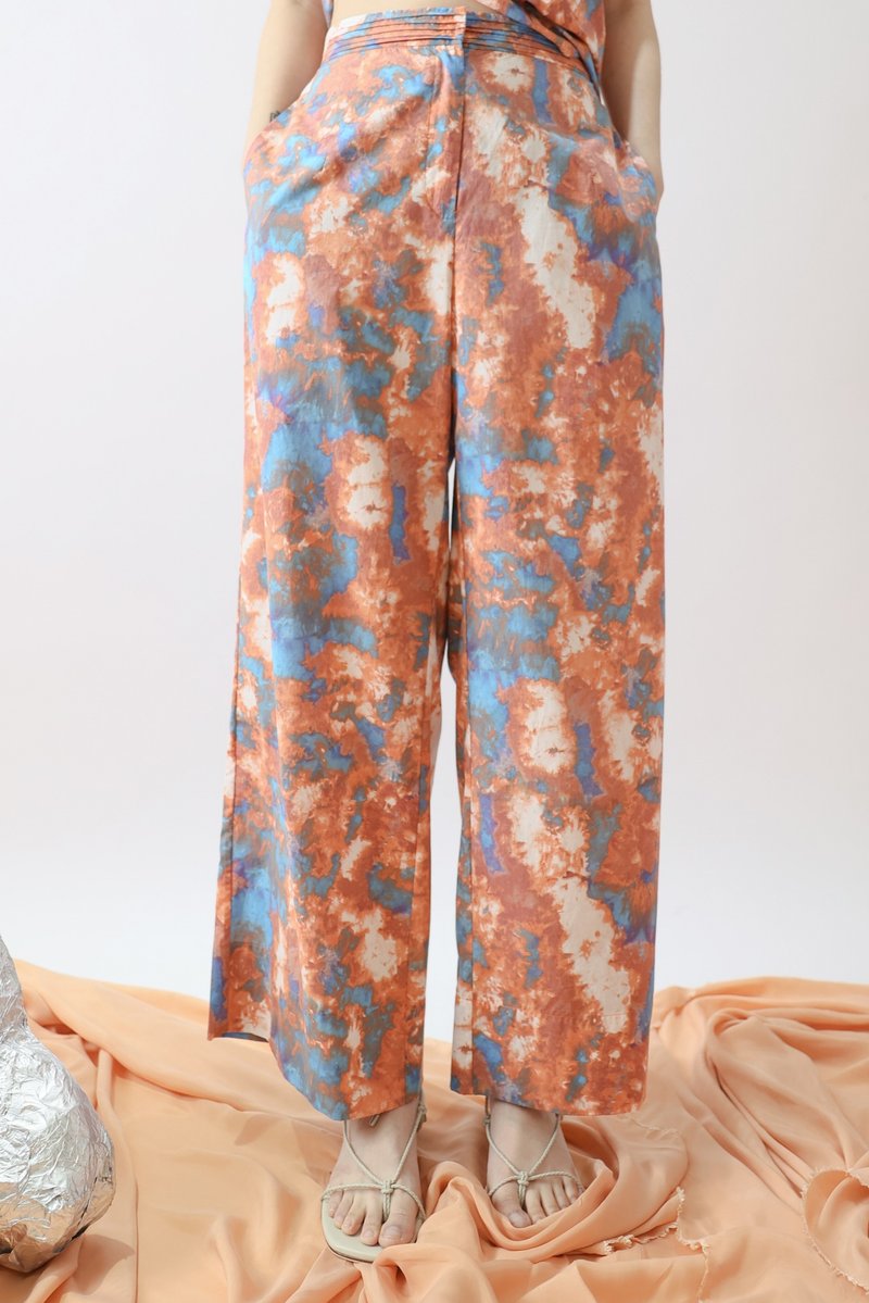 压线抽皱裤 - 女装长裤 - 棉．麻 