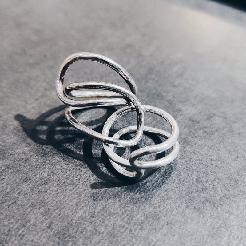 简约双耳戒 - 戒指 - 纯银 银色