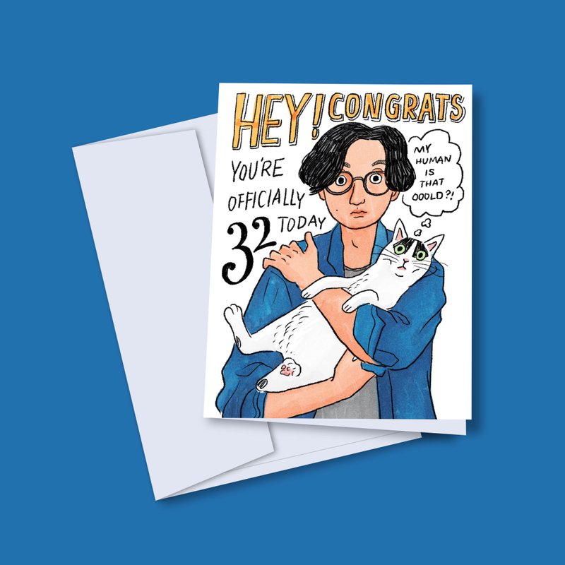 定制化人像插画卡片/似颜绘/生日贺卡(电子档+成品+信封) - 卡片/明信片 - 纸 多色