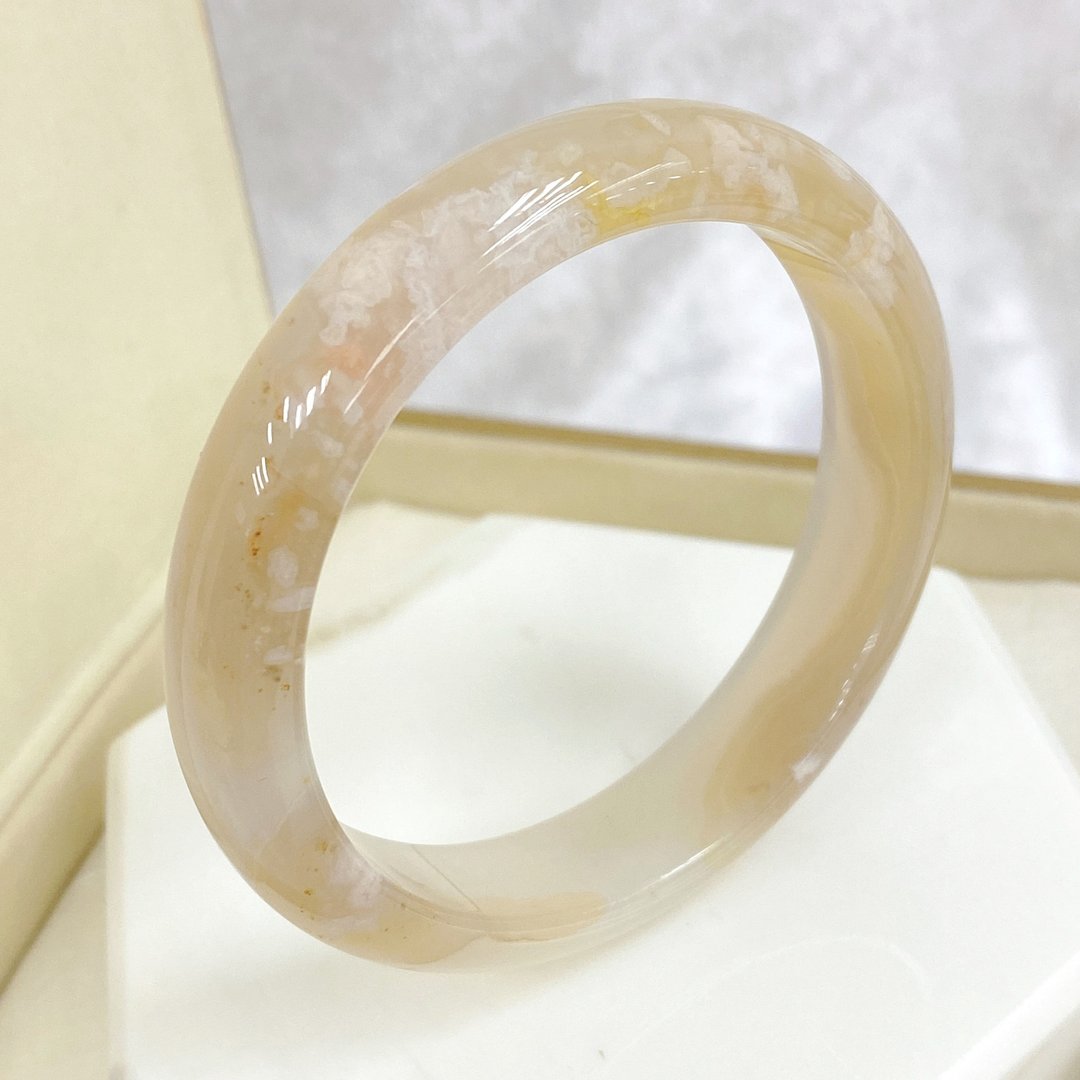 Edith & Jaz • 樱花玛瑙手镯Ø53mm - 手链/手环 - 宝石 粉红色