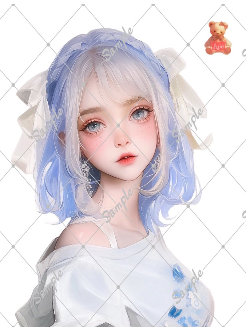 原创人物贴纸 装饰贴纸 一组内含5张 - 贴纸 - 纸 