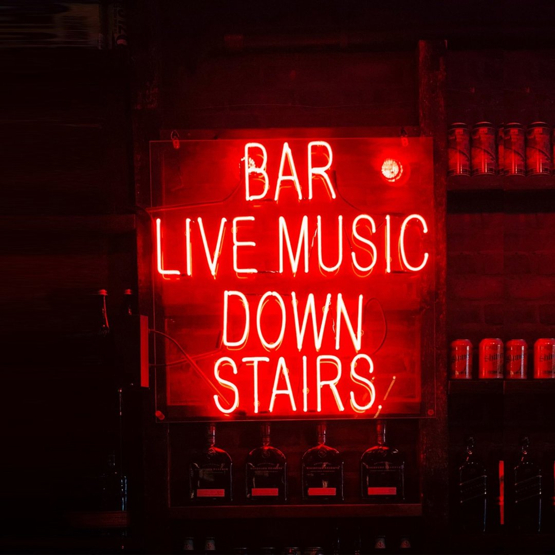 BAR LIVE MUSIC DOWN STAIRS霓虹灯LED发光字Neon Sign礼物手作 - 灯具/灯饰 - 压克力 透明