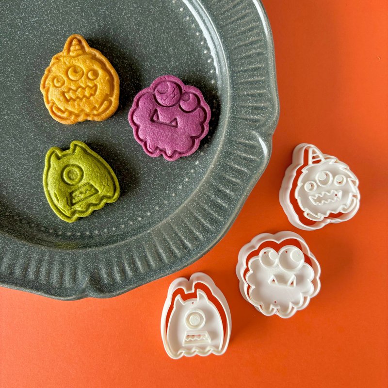 【饼干模具】怪兽三件组 万圣节怪兽 - 厨房用具 - 塑料 白色