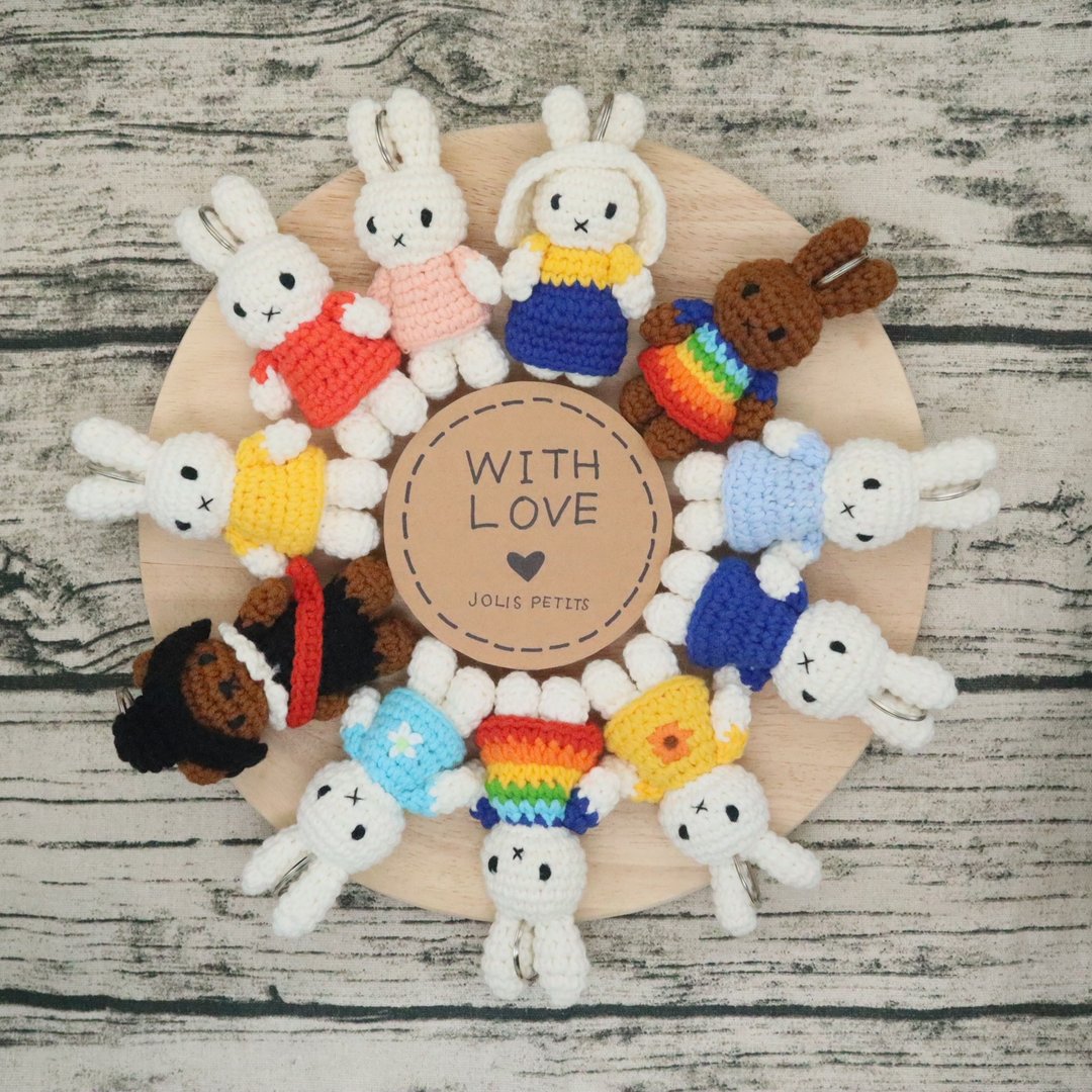 荷兰进口 Miffy【钩针钥匙圈】Just Dutch 授权正版米非兔 - 钥匙链/钥匙包 - 棉 