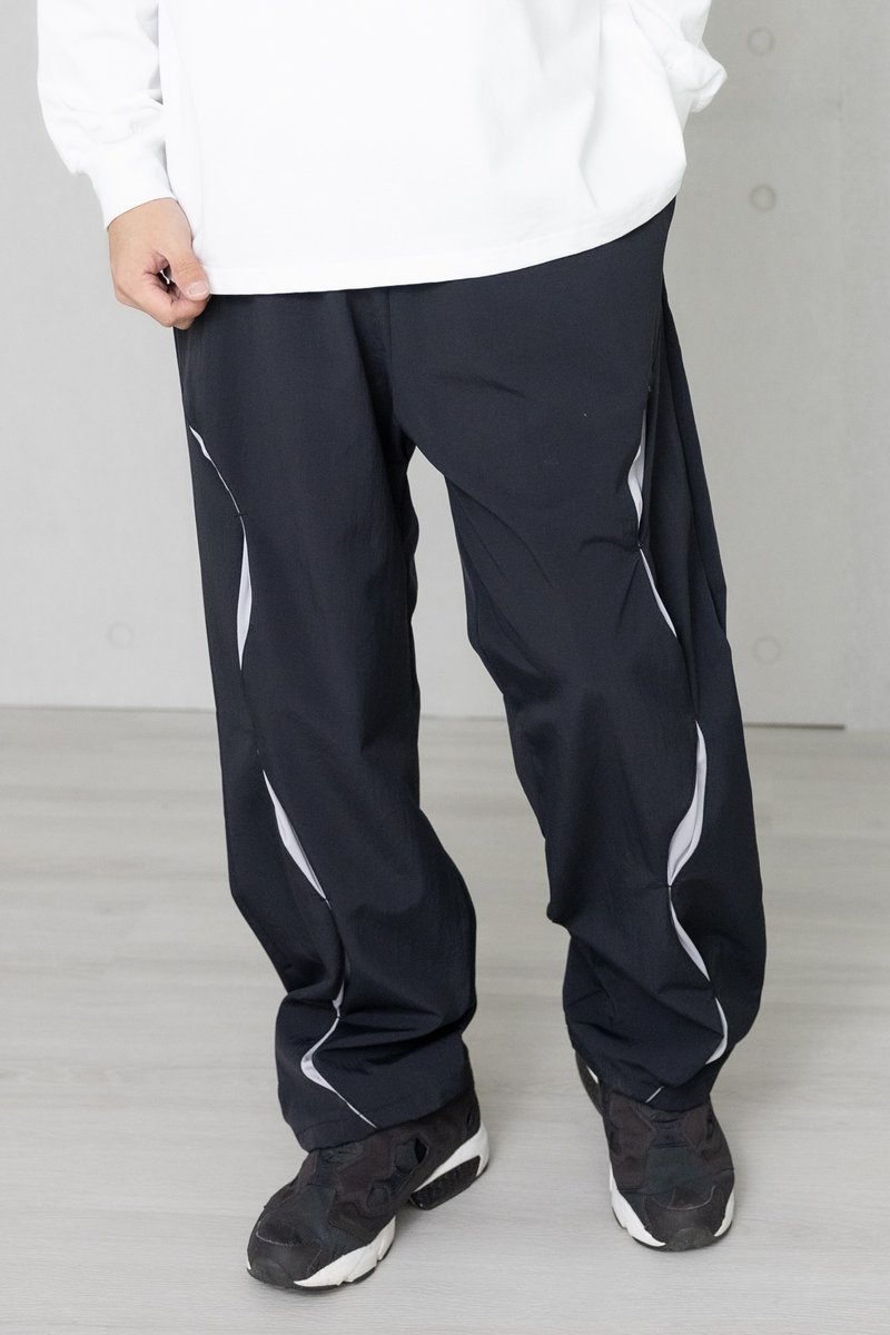 裤管曲线防泼水长裤 黑色 - 中性裤装 - 其他材质 黑色