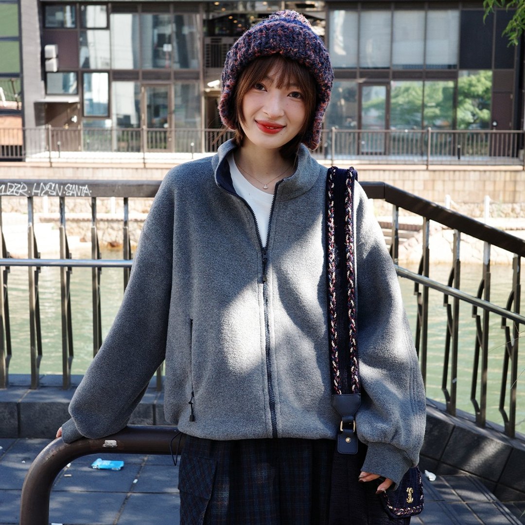 立领摇粒绒外套|外套|两色|秋款|Sora-1941 - 女装休闲/机能外套 - 聚酯纤维 多色