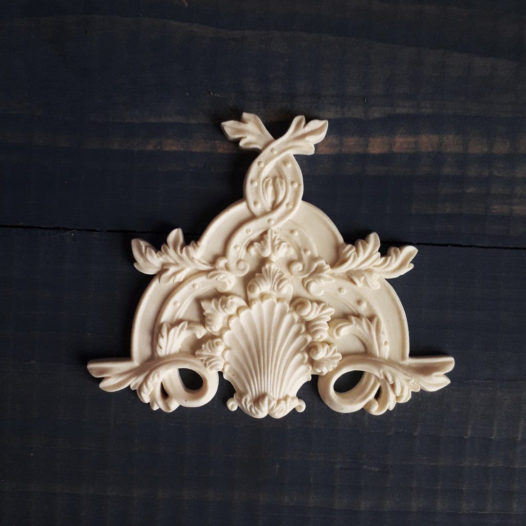 Furniture applique Ornate onlay trim supplies, Shabby chic Embellish 100*85mm - 其他 - 塑料 
