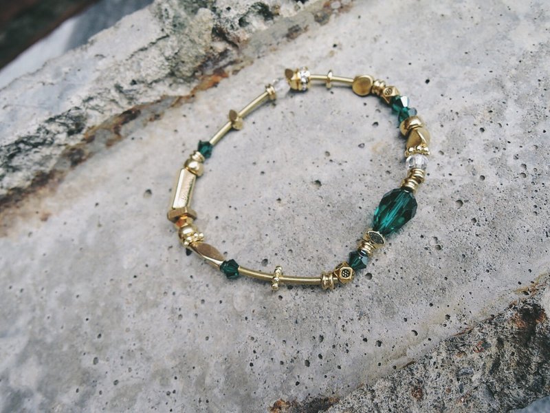 Zhu.热气球系列-金-祖母绿 - 手链/手环 - 其他金属 