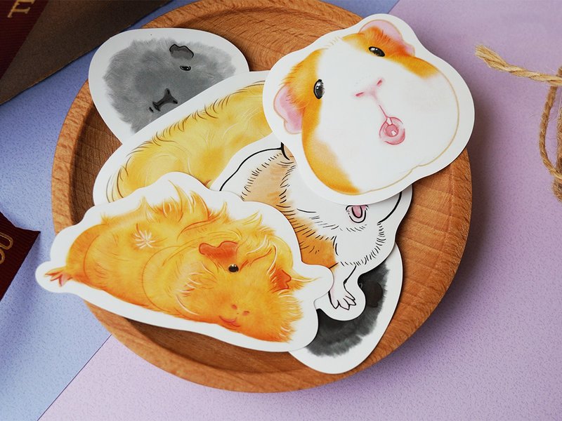 有好多好多天竺鼠雾膜贴纸 - 贴纸 - 纸 