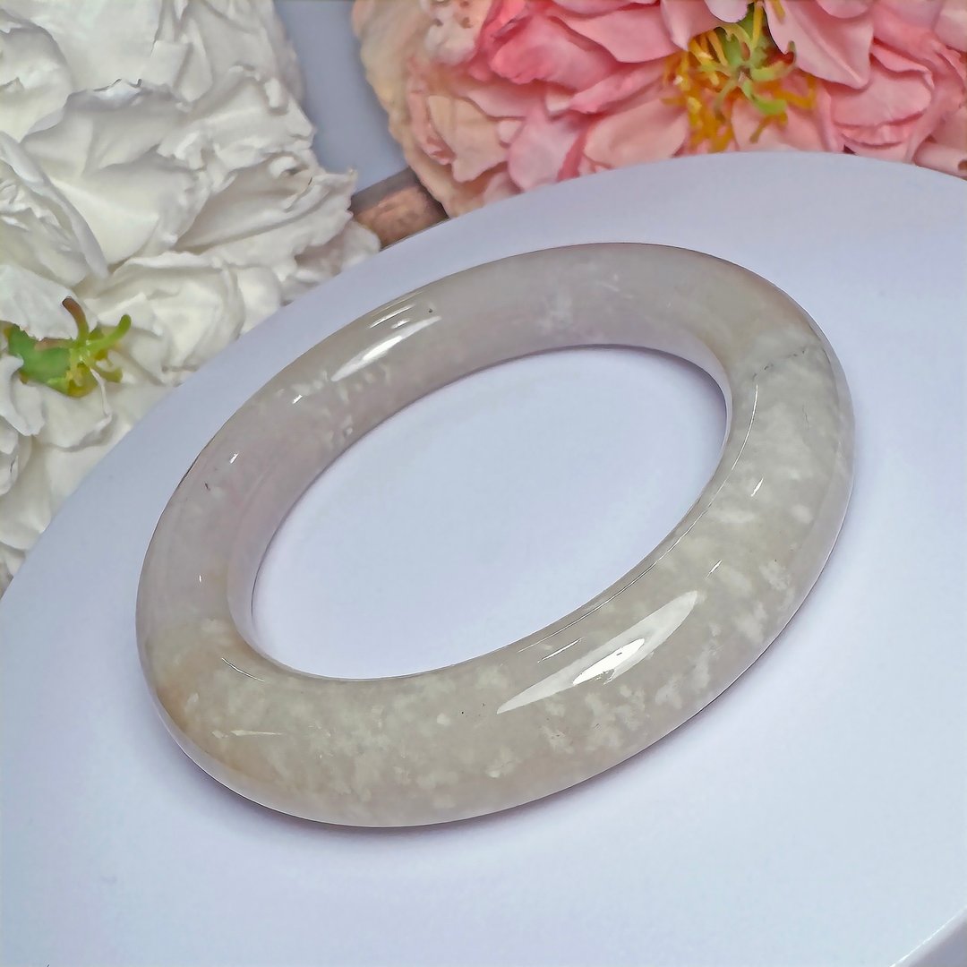 No.231 雪花紫玉镯 内径 55MM 圈口 佘太翠 手镯 手环 - 手链/手环 - 玉石 多色