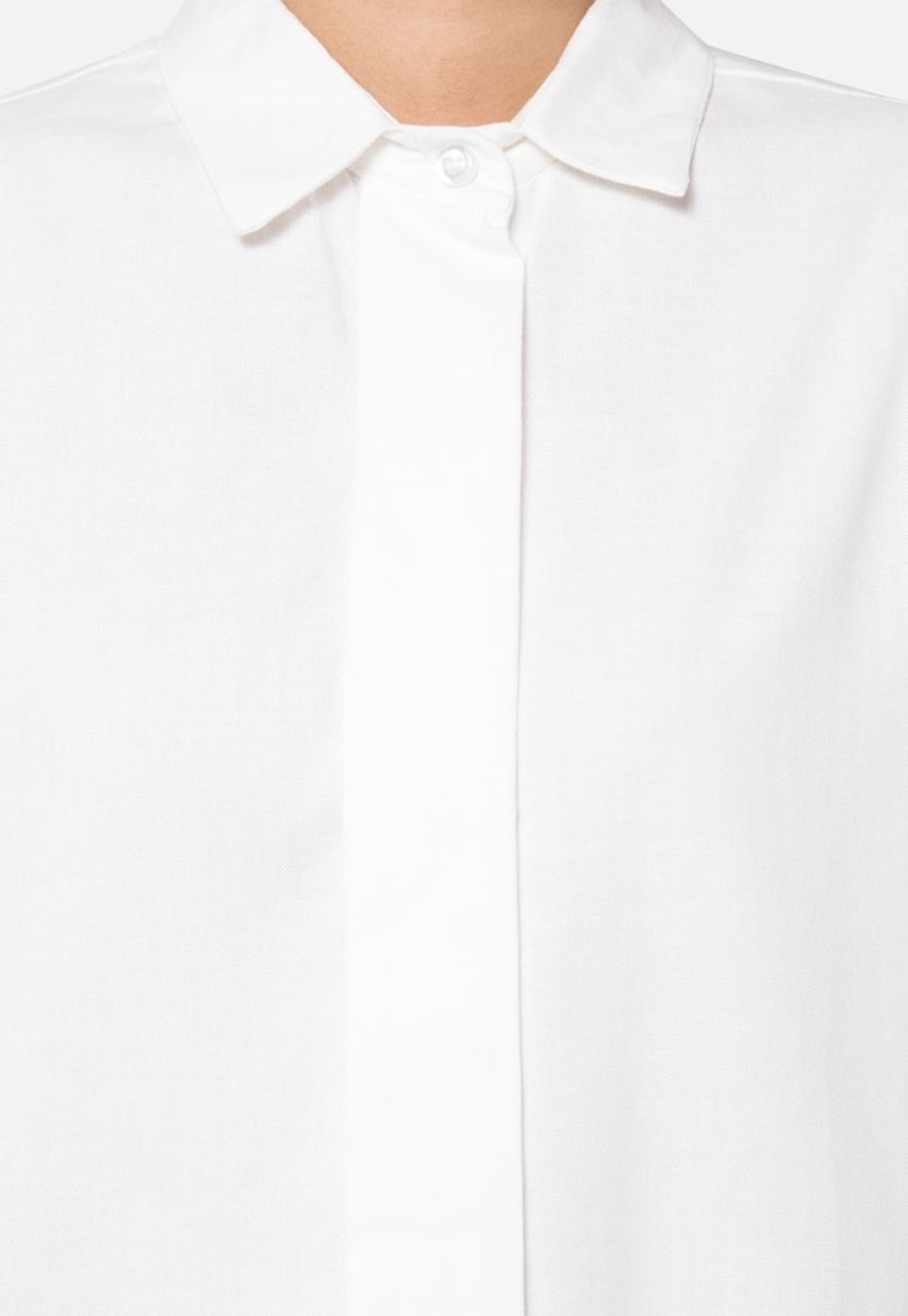 Sark Hidden Front Long Sleeves. - 女装衬衫 - 其他材质 白色