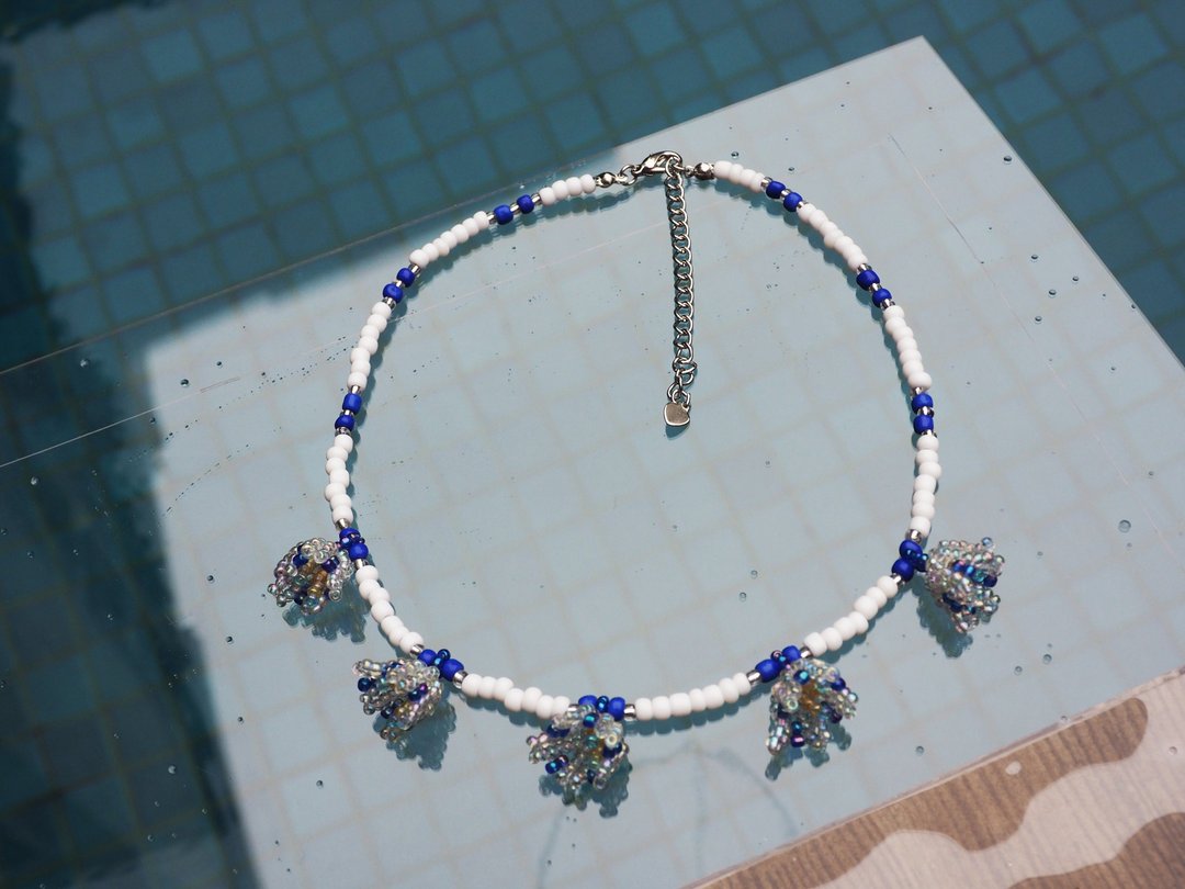 When flowers are blue to see you once again-Necklace - 项链 - 塑料 蓝色