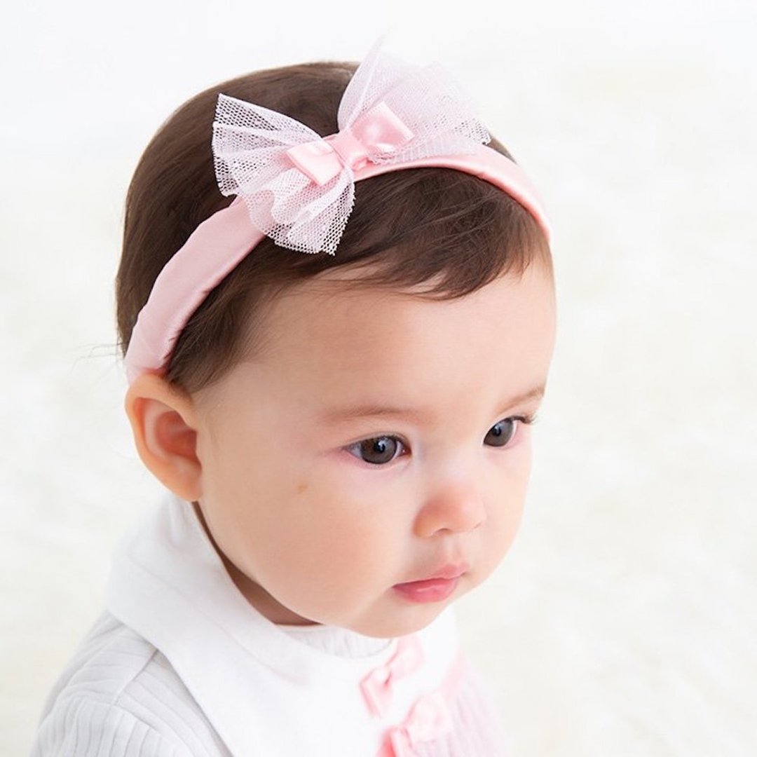 2814002 Dress-up headband POMPKINS First Ceremony Series Made in Japan - 婴儿帽/发带 - 棉 白色