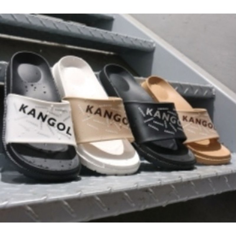 【KANGOL】经典满版LOGO防水 耐磨拖鞋 休闲拖鞋 户外休闲拖鞋 - 拖鞋 - 其他材质 
