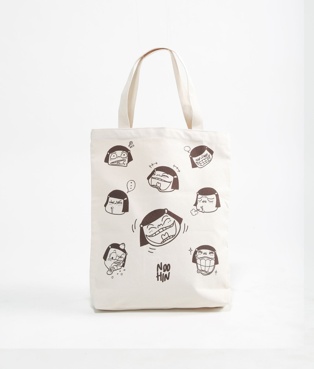 Noo-Hin calico Tote bag - 手提包/手提袋 - 棉 白色