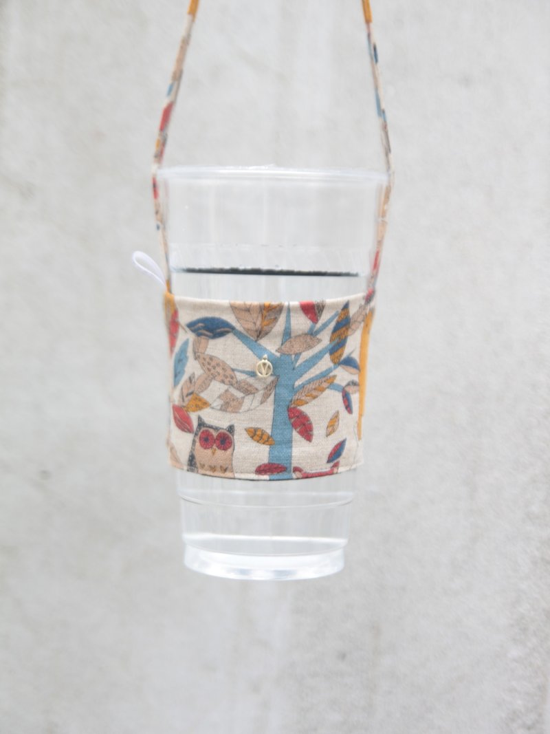 森林游戏　环保提袋杯套   定制化  专属你的英文吊牌 - 随行杯提袋/水壶袋 - 棉．麻 多色