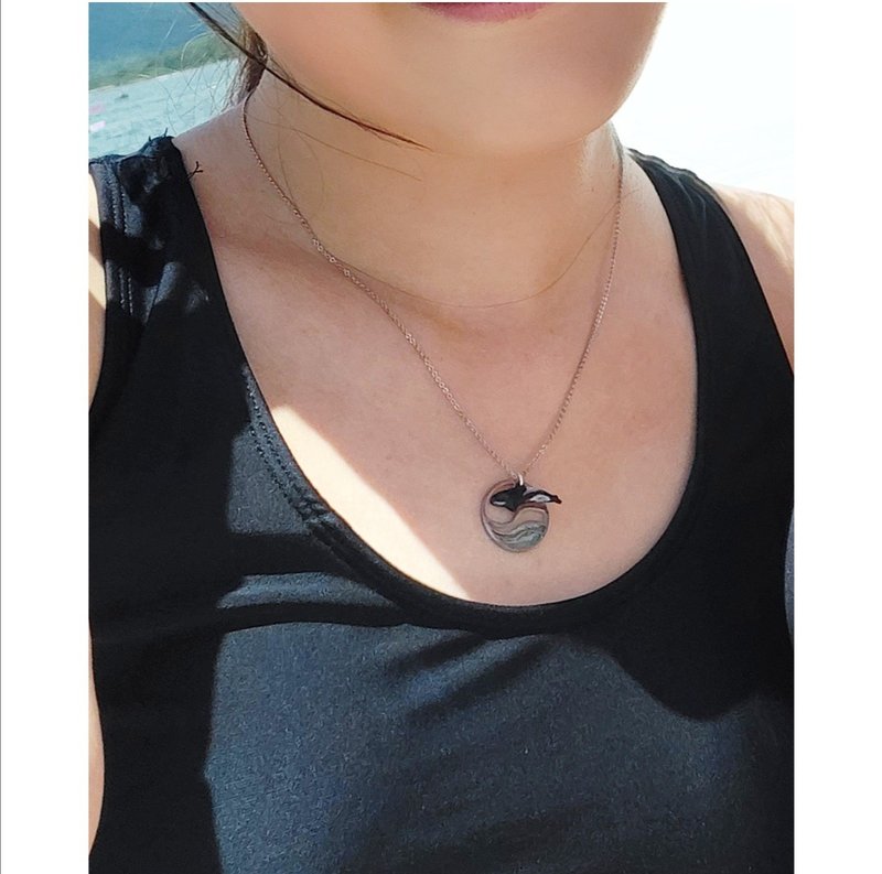 International Design Award -  水族馆系列虎鲸项链 - 项链 - 不锈钢 蓝色