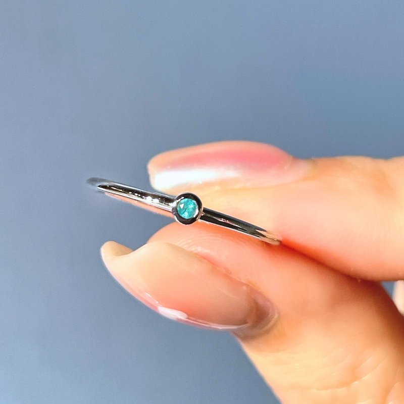 The Twinkle  -  天然巴西帕拉伊巴碧玺 18k白金戒指 - 戒指 - 贵金属 