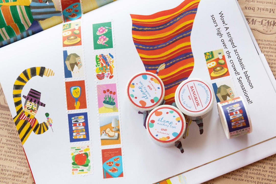 Stamp Masking tape - 纸胶带 - 纸 多色