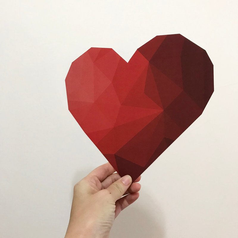 手作  大爱心 卡通钻戒 Q版钻戒  求婚道具 立体红 立体爱心 - 露营用品 - 纸 红色